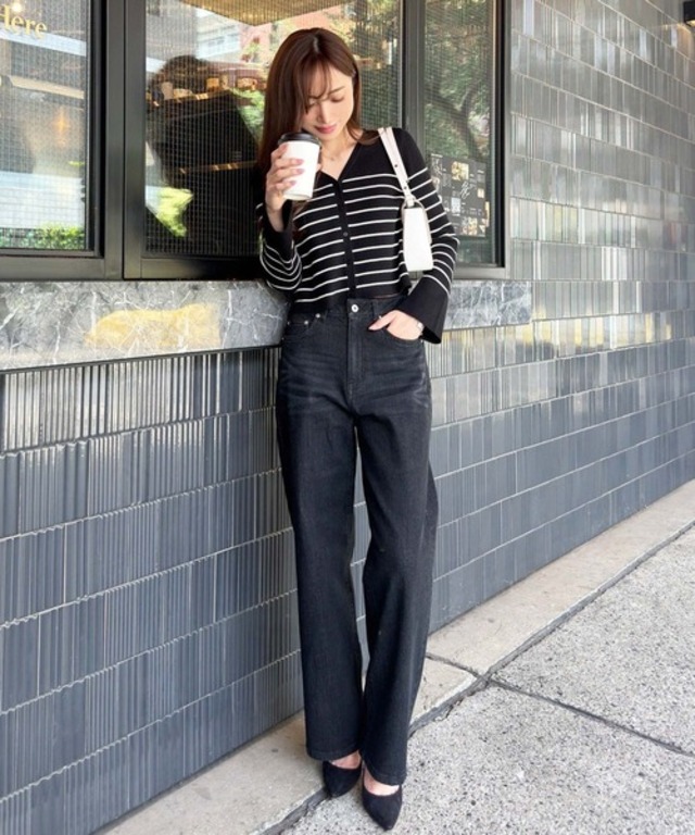 [ 岡部あゆみさんコラボ ]ワイドストレートデニムパンツ