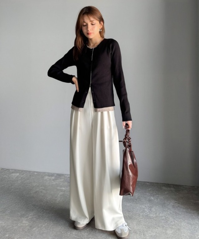 体型カバーも叶う、ラクなのにきれい見え。２タックワイドスラックス（セットアップ可）