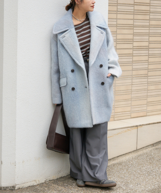 ビッグカラーシャギーコート