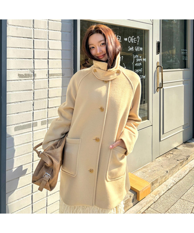 [W]カシミヤハーフマックコート - 2カラー