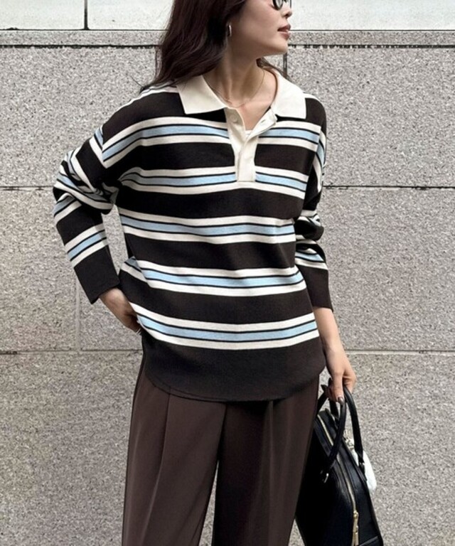 ラガーボーダーニットプルオーバー