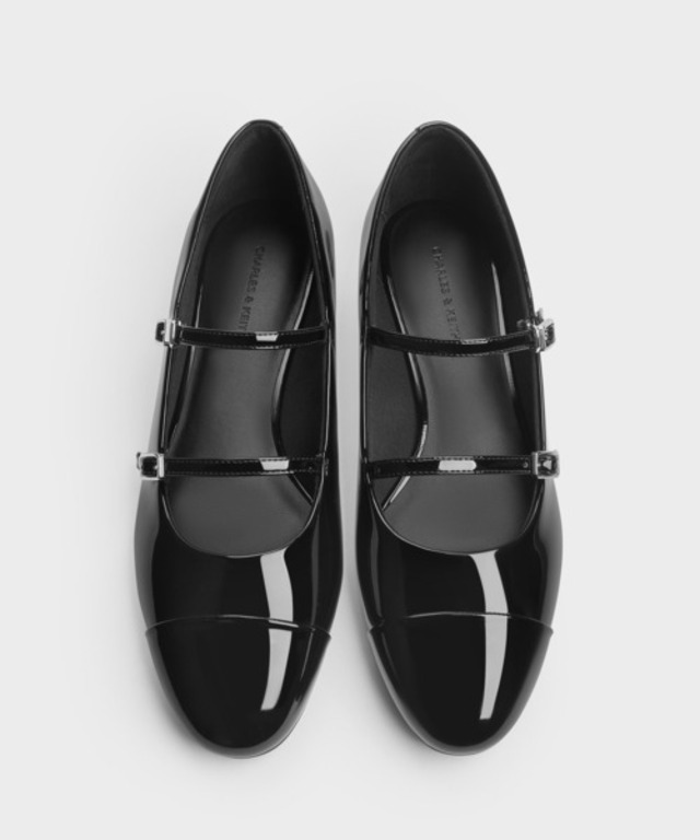 パテント ダブルストラップメリージェーン