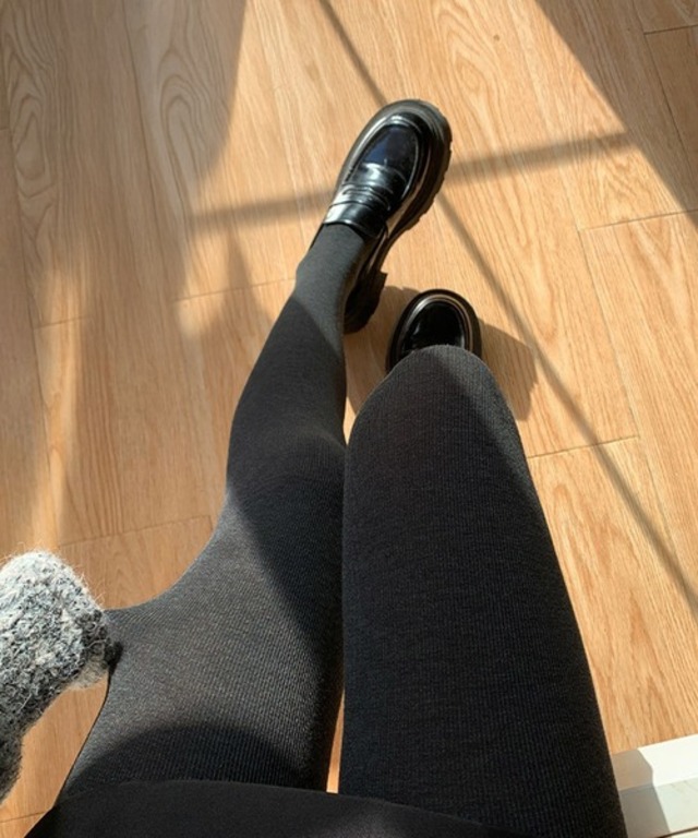 厚手リブタイツ