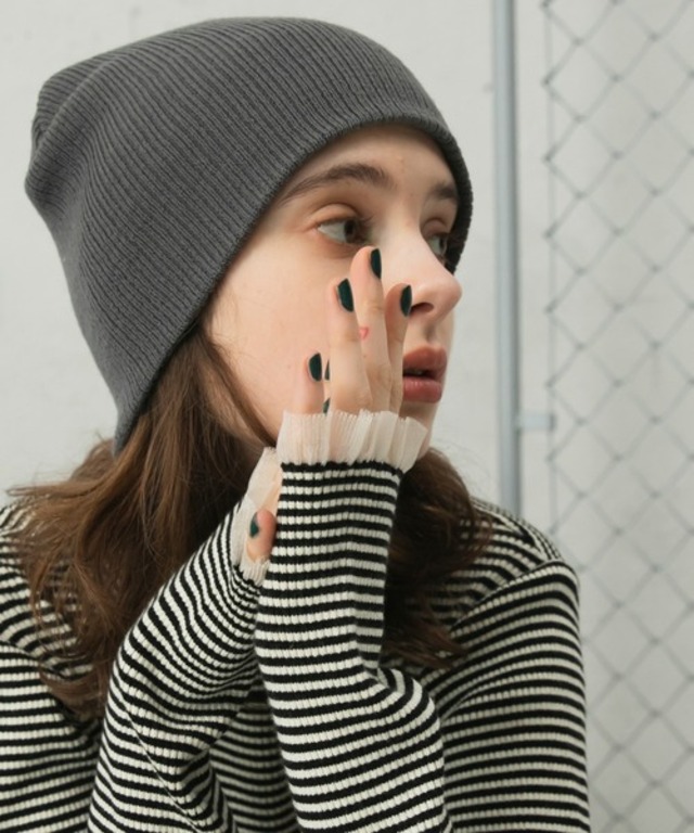 <エブリデイシリーズ>シアーフリルカフスリブニットプルオーバー