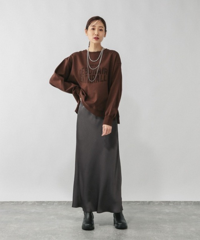 サテンストレッチフレアスカート/634549