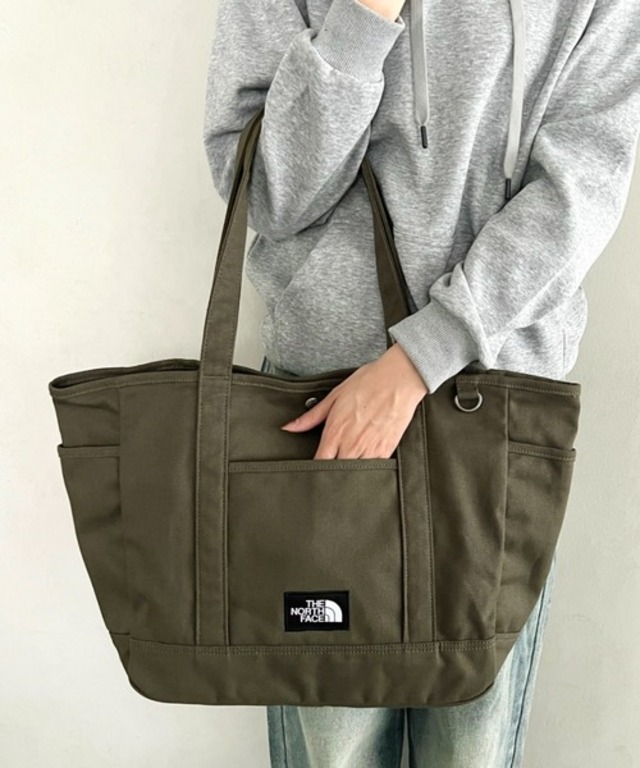 国内未発売 THE NORTH FACE(ザ・ノースフェイス)/ALL-DAY TOTE L_PLUS/TNF A4 PC収納 ビッグサイズ トートバッグ 横型トート コットン素材