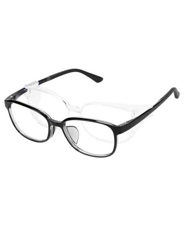 ウェリントン型 花粉・飛沫対策 2way メガネ (フード着脱可能) ｜花粉めがね 伊達メガネ 防風 防塵 UVカット 保護メガネ 飛沫感染予防 ユニセックス｜Zoff PROTECT 2WAY