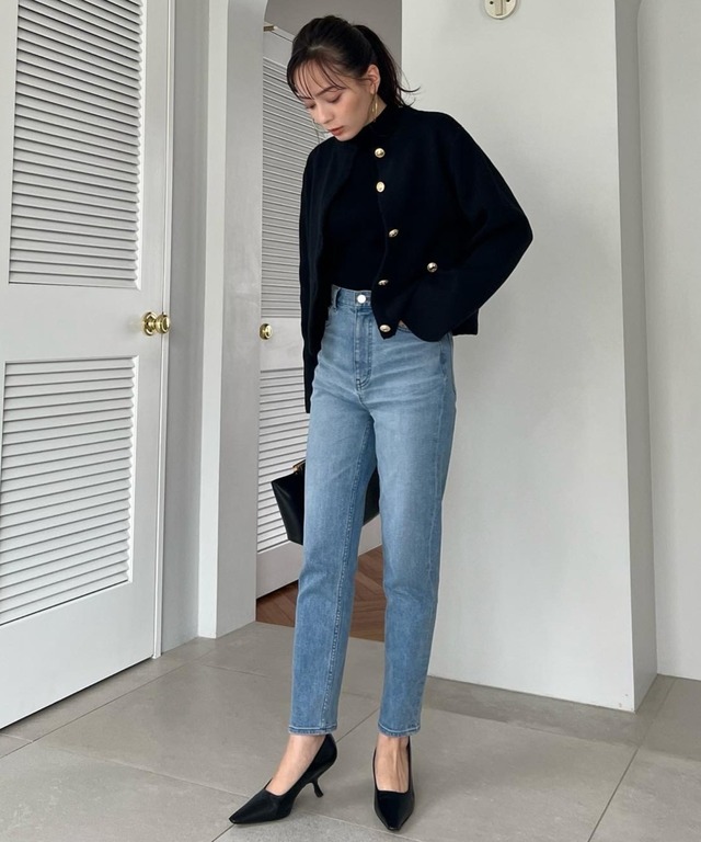 【ZOZO限定】オリジナルボタンノーカラーニットジャケット