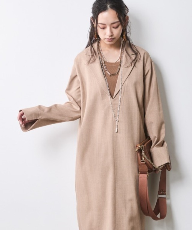 テーラードカラーロングワンピース＜大きいサイズ有＞シックスタイル