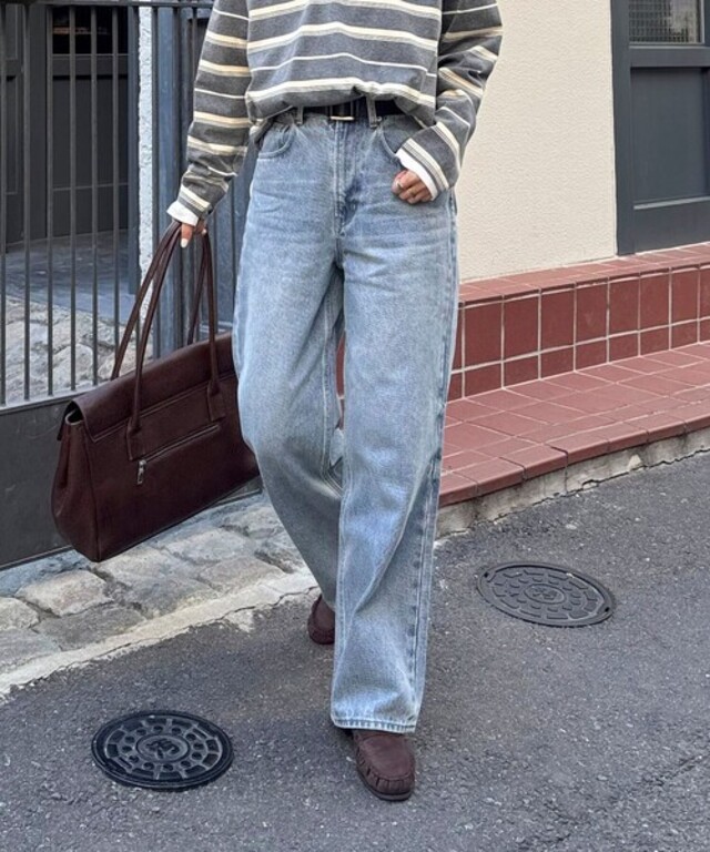 【待望の新色＆サイズ展開追加／@sora_522m企画】BASIC STRAIGHT DENIM