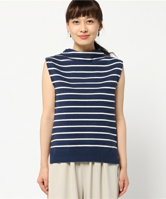 DRESSLAVE Sugar Rose / bottle neck border knit tops(ボトルネックボーダーニットトップス)