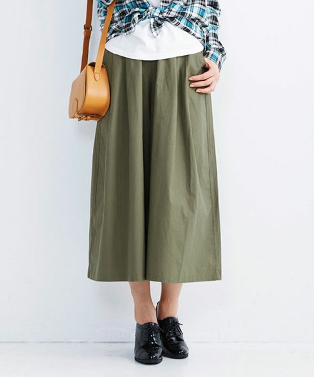 IEDIT 【選べる２タイプの丈】リブ イン コンフォート 上品 カジュアルスタイルを作る スカートみたいな軽やかガウチョパンツ/スカーチョ/スカンツ　