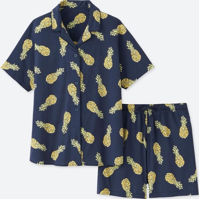 コットンストレッチプリントパジャマ（パイナップル・半袖）