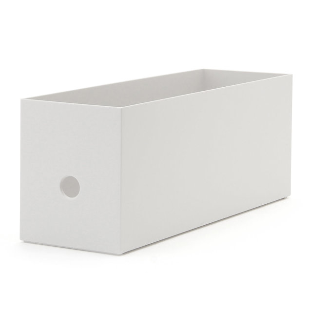 ポリプロピレンファイルボックス・スタンダードタイプ・ホワイトグレー・１／２　約幅１０×奥行３２×高さ１２ｃｍ