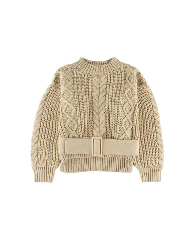 Belt Attached Cable Knit