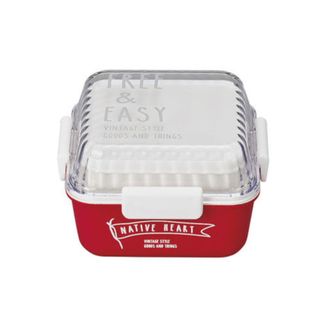 ランチボックス　スクエア クリア【日本製】 全2色 13.1×13.1×8.4cm　下段290ml　上段220ml