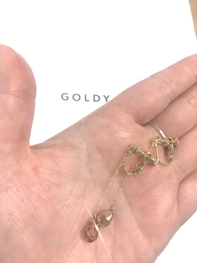 GOLDY | イヤリング クリアオレンジ
