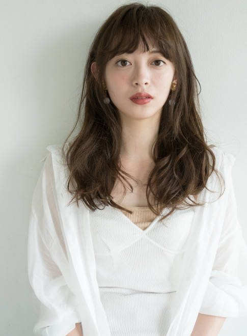 新鮮な髪 ロング 前髪 無料のヘアスタイル画像