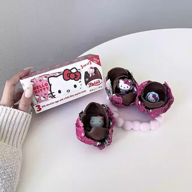 ハローキティ♡レトロ　チョコソフト　根付け　タグ付き キティちゃんの「チョコエッグ」がかわいすぎて絶対ゲットしたい