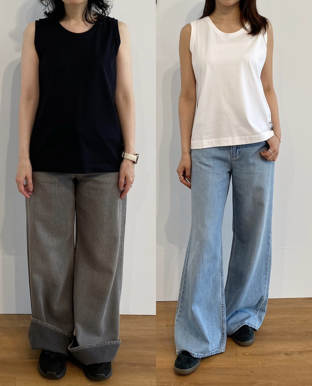 左／153cm（骨格ウェーブ）・右／162cm（骨格ストレート）