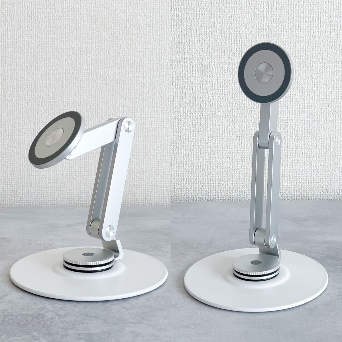 画像右：まっすぐに伸ばした状態