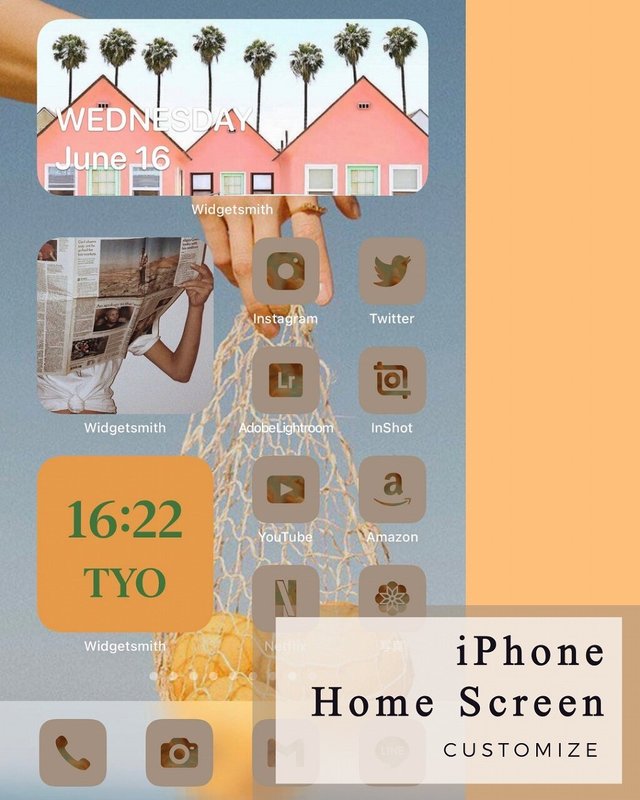 Iphoneのホーム画面を シンプル 可愛い カラフル レトロ の４つのテーマでyucoが編集 Yuco Locari ロカリ